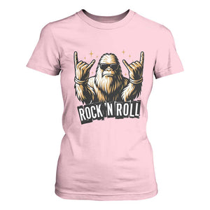 Funny Bigfoot Rock N Roll T Shirt For Women Music Lover Sasquatch TS12 Light Pink Print Your Wear