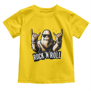 Funny Bigfoot Rock N Roll Toddler T Shirt Music Lover Sasquatch TS12 Daisy Print Your Wear