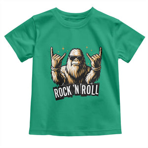 Funny Bigfoot Rock N Roll Toddler T Shirt Music Lover Sasquatch TS12 Irish Green Print Your Wear