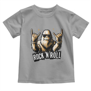 Funny Bigfoot Rock N Roll Toddler T Shirt Music Lover Sasquatch TS12 Sport Gray Print Your Wear