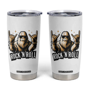 Funny Bigfoot Rock N Roll Tumbler Cup Music Lover Sasquatch TS12 White Print Your Wear