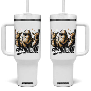 Funny Bigfoot Rock N Roll Tumbler With Handle Music Lover Sasquatch TS12 One Size: 40 oz White Print Your Wear