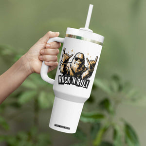 Funny Bigfoot Rock N Roll Tumbler With Handle Music Lover Sasquatch TS12 Print Your Wear