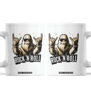 Funny Bigfoot Rock N Roll Coffee Mug Music Lover Sasquatch TS12 White Print Your Wear