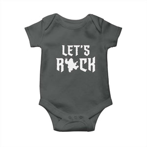 Bigfoot Rock N Roll Baby Onesie Funny Lets Rock Music Lover TS12 Dark Heather Print Your Wear