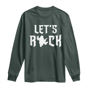 Bigfoot Rock N Roll Long Sleeve Shirt Funny Lets Rock Music Lover TS12 Dark Forest Green Print Your Wear