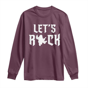 Bigfoot Rock N Roll Long Sleeve Shirt Funny Lets Rock Music Lover TS12 Maroon Print Your Wear