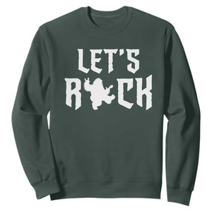 Bigfoot Rock N Roll Sweatshirt Funny Lets Rock Music Lover TS12 Dark Forest Green Print Your Wear