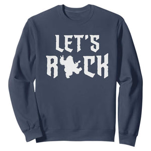 Bigfoot Rock N Roll Sweatshirt Funny Lets Rock Music Lover TS12 Navy Print Your Wear