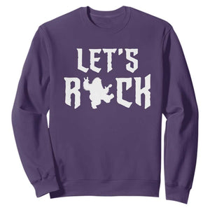 Bigfoot Rock N Roll Sweatshirt Funny Lets Rock Music Lover TS12 Purple Print Your Wear
