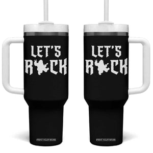 Bigfoot Rock N Roll Tumbler With Handle Funny Lets Rock Music Lover TS12 One Size: 40 oz Black Print Your Wear