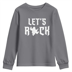 Bigfoot Rock N Roll Youth Sweatshirt Funny Lets Rock Music Lover TS12 Charcoal Print Your Wear