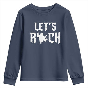 Bigfoot Rock N Roll Youth Sweatshirt Funny Lets Rock Music Lover TS12 Navy Print Your Wear