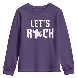 Bigfoot Rock N Roll Youth Sweatshirt Funny Lets Rock Music Lover TS12 Purple Print Your Wear