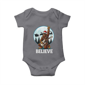 Christmas Bigfoot Baby Onesie Believe Funny Santa Rock N Roll TS12 Charcoal Print Your Wear