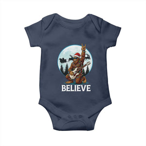 Christmas Bigfoot Baby Onesie Believe Funny Santa Rock N Roll TS12 Navy Print Your Wear