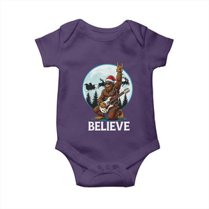 Christmas Bigfoot Baby Onesie Believe Funny Santa Rock N Roll TS12 Purple Print Your Wear