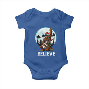 Christmas Bigfoot Baby Onesie Believe Funny Santa Rock N Roll TS12 Royal Blue Print Your Wear