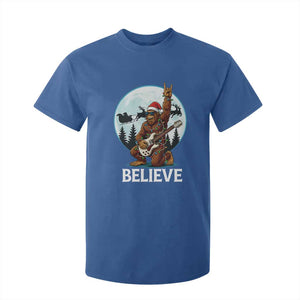 Christmas Bigfoot T Shirt For Kid Believe Funny Santa Rock N Roll TS12 Royal Blue Print Your Wear
