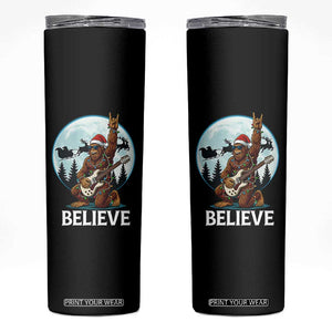 Christmas Bigfoot Skinny Tumbler Believe Funny Santa Rock N Roll TS12 Black Print Your Wear