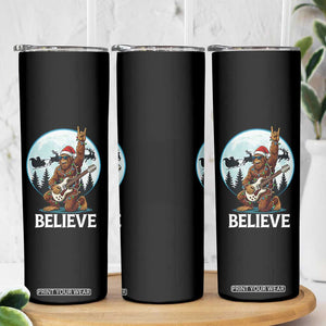 Christmas Bigfoot Skinny Tumbler Believe Funny Santa Rock N Roll TS12 Print Your Wear