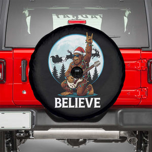 Christmas Bigfoot Spare Tire Cover Believe Funny Santa Rock N Roll TS12 Black Print Your Wear