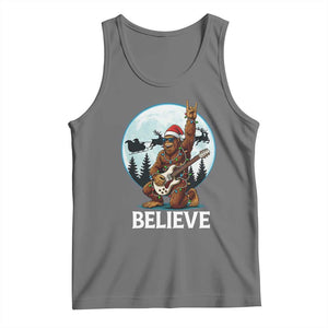 Christmas Bigfoot Tank Top Believe Funny Santa Rock N Roll TS12 Black Heather Print Your Wear