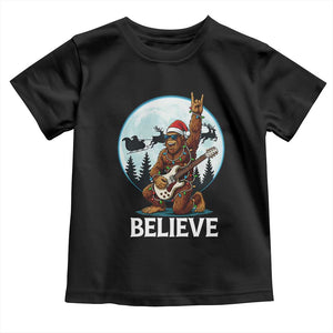 Christmas Bigfoot Toddler T Shirt Believe Funny Santa Rock N Roll TS12 Black Print Your Wear