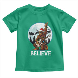 Christmas Bigfoot Toddler T Shirt Believe Funny Santa Rock N Roll TS12 Irish Green Print Your Wear
