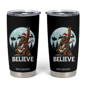 Christmas Bigfoot Tumbler Cup Believe Funny Santa Rock N Roll TS12 Black Print Your Wear