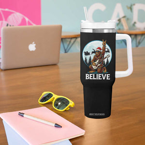 Christmas Bigfoot Tumbler With Handle Believe Funny Santa Rock N Roll TS12 Print Your Wear