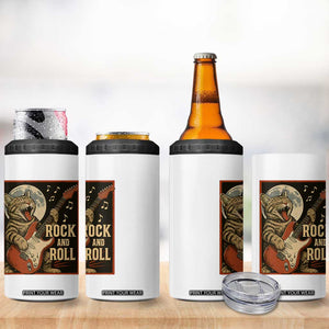 Funny Rock And Roll 4 in 1 Can Cooler Tumbler Cat Playing Electric Guitar Music Lover TS12 Print Your Wear