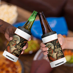 Funny Rock And Roll 4 in 1 Can Cooler Tumbler Cat Playing Electric Guitar Music Lover TS12 Print Your Wear