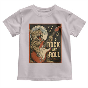 Funny Rock And Roll Toddler T Shirt Cat Playing Electric Guitar Music Lover TS12 Ice Gray Print Your Wear