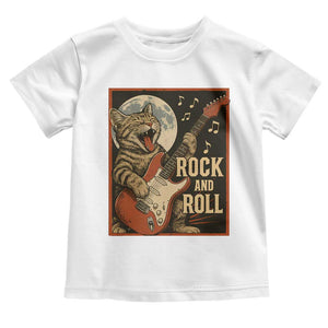 Funny Rock And Roll Toddler T Shirt Cat Playing Electric Guitar Music Lover TS12 White Print Your Wear