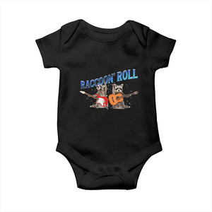 Raccoon Rock And Roll Baby Onesie Funny Rock Band Playing Guitar Electric Music Lover TS12 Black Print Your Wear