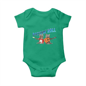 Raccoon Rock And Roll Baby Onesie Funny Rock Band Playing Guitar Electric Music Lover TS12 Irish Green Print Your Wear