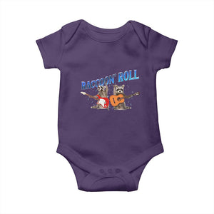 Raccoon Rock And Roll Baby Onesie Funny Rock Band Playing Guitar Electric Music Lover TS12 Purple Print Your Wear