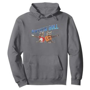 Raccoon Rock And Roll Hoodie Funny Rock Band Playing Guitar Electric Music Lover TS12 Charcoal Print Your Wear