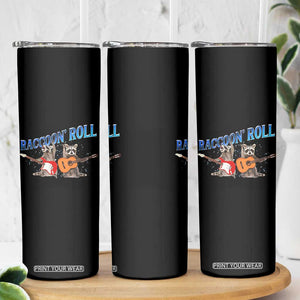 Raccoon Rock And Roll Skinny Tumbler Funny Rock Band Playing Guitar Electric Music Lover TS12 Print Your Wear