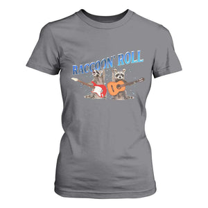 Raccoon Rock And Roll T Shirt For Women Funny Rock Band Playing Guitar Electric Music Lover TS12 Charcoal Print Your Wear