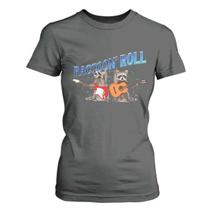 Raccoon Rock And Roll T Shirt For Women Funny Rock Band Playing Guitar Electric Music Lover TS12 Dark Heather Print Your Wear