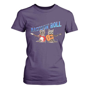 Raccoon Rock And Roll T Shirt For Women Funny Rock Band Playing Guitar Electric Music Lover TS12 Purple Print Your Wear