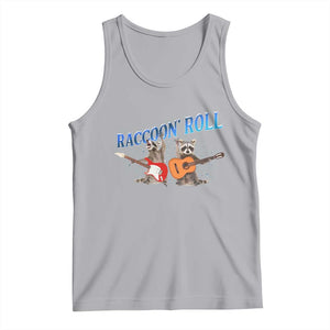 Raccoon Rock And Roll Tank Top Funny Rock Band Playing Guitar Electric Music Lover TS12 Athletic Heather Print Your Wear