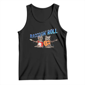 Raccoon Rock And Roll Tank Top Funny Rock Band Playing Guitar Electric Music Lover TS12 Black Print Your Wear