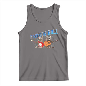 Raccoon Rock And Roll Tank Top Funny Rock Band Playing Guitar Electric Music Lover TS12 Deep Heather Print Your Wear