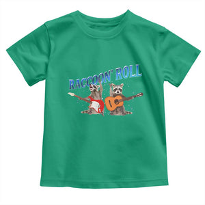 Raccoon Rock And Roll Toddler T Shirt Funny Rock Band Playing Guitar Electric Music Lover TS12 Irish Green Print Your Wear