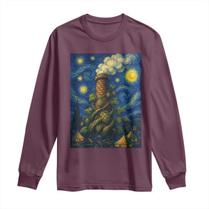 Starry Night Hops Brewery Long Sleeve Shirt Vintage Hops Beer Lover Painterly