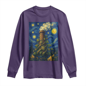 Starry Night Hops Brewery Long Sleeve Shirt Vintage Hops Beer Lover Painterly
