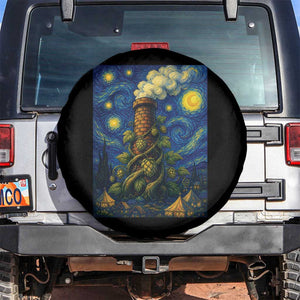 Starry Night Hops Brewery Spare Tire Cover Vintage Hops Beer Lover Painterly
